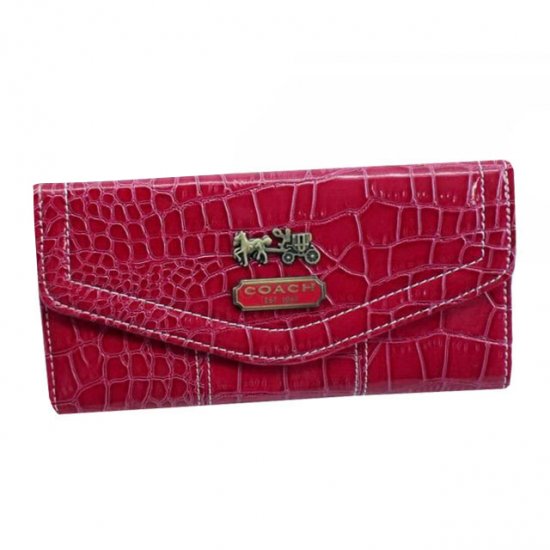 Coach Madison In Embossed Large Red Wallets EDP | Coach Outlet Canada